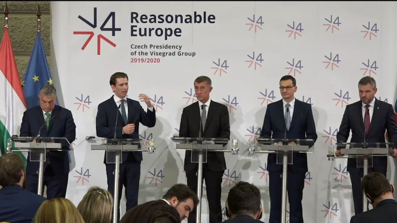 Premiéři V4 a Rakouska jednali v Praze o energetice i migraci
